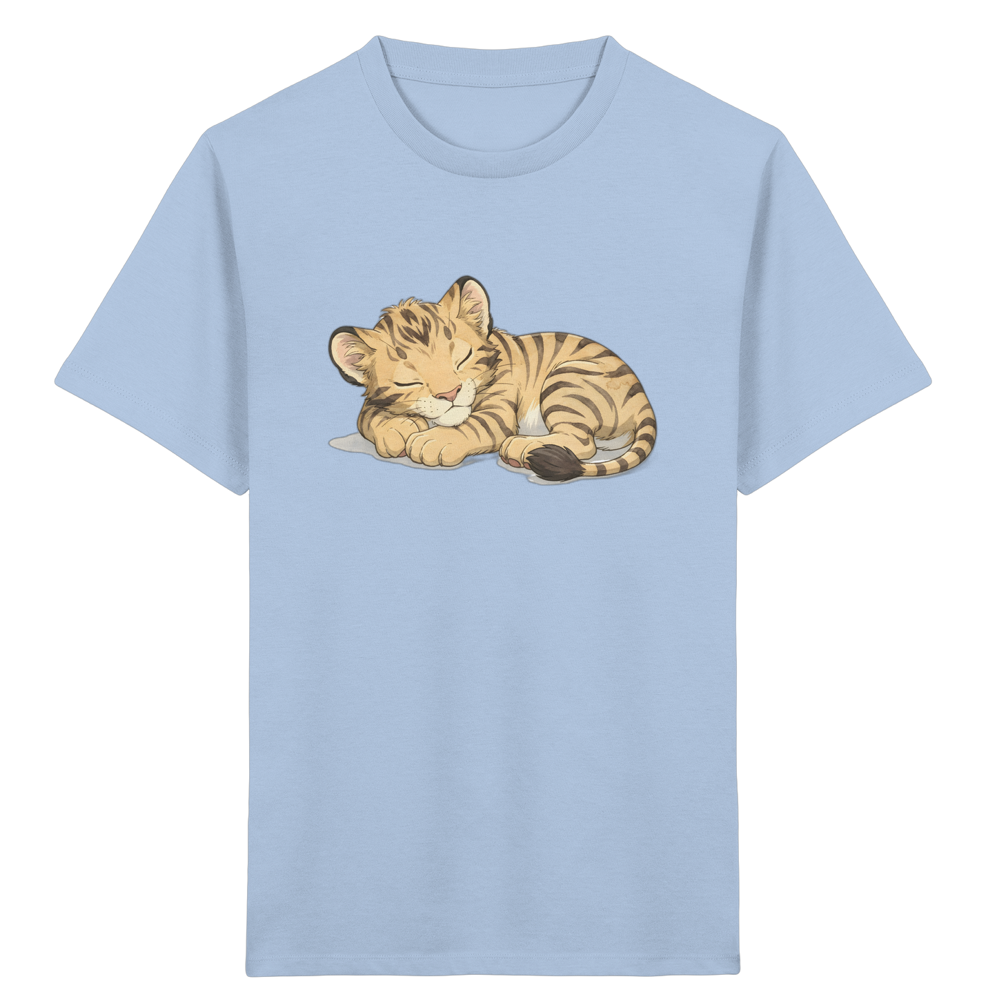 Schlafendes Tigerjunges: Kuscheliges Aquarell T-Shirt - Kinder Bio T-Shirt