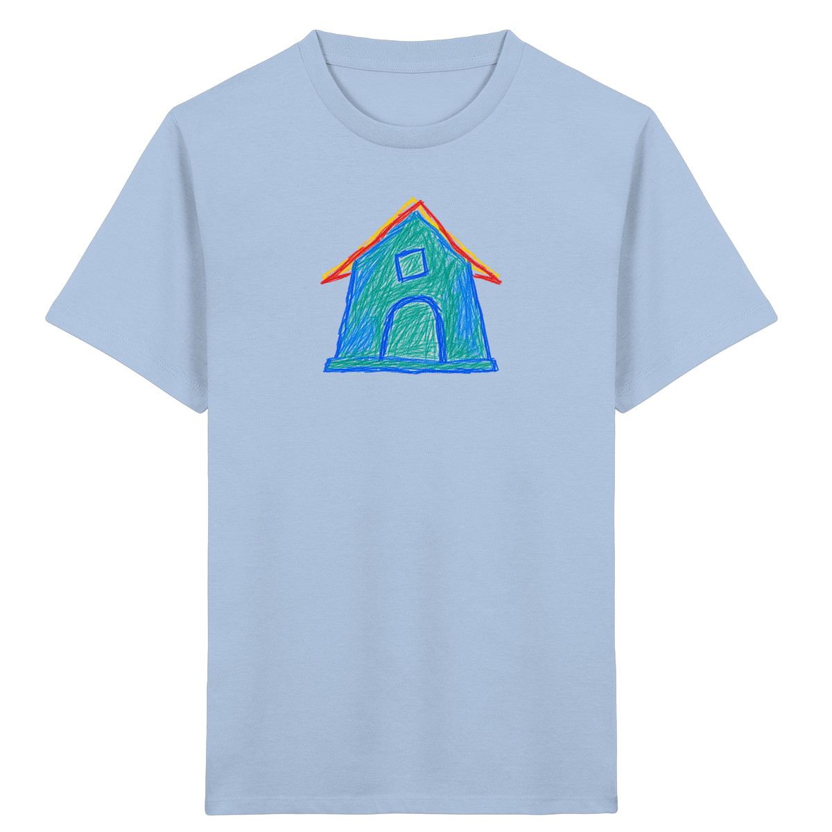 Zweifarbiger Dachbogen Haus - Kinder Bio T-Shirt