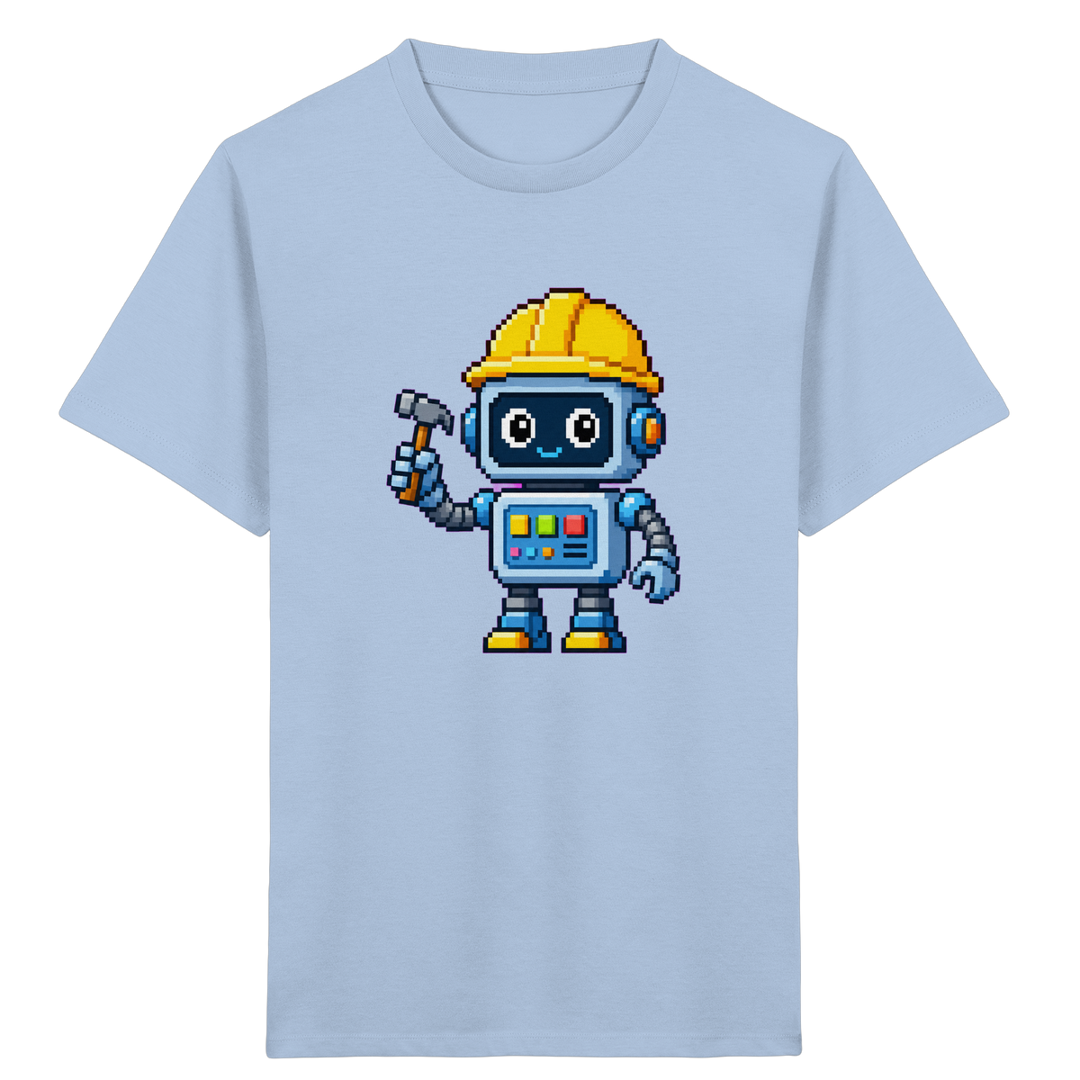 Pixel-Roboter mit Hammer: Retro Kinder-T-Shirt - Kinder T-Shirt