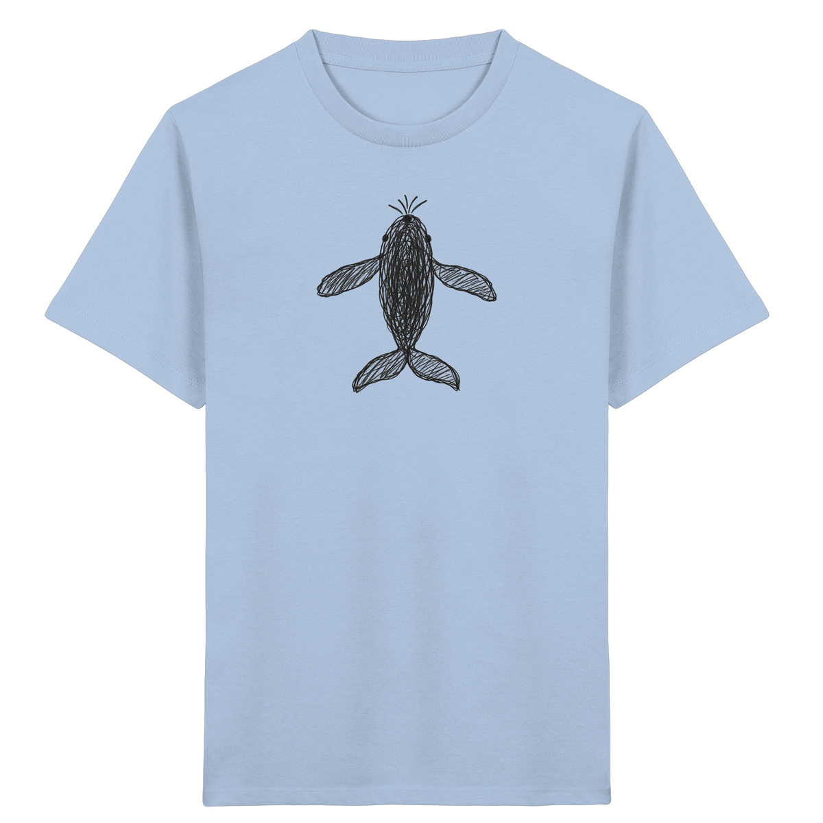 Wal von oben gezeichnet - Kinder Bio T-Shirt