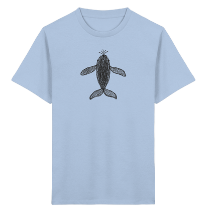 Wal von oben gezeichnet - Kinder Bio T-Shirt