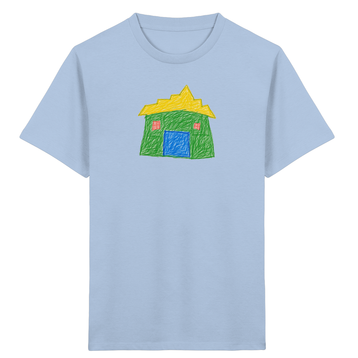 Grünes Haus mit Stufendach - Kinder Bio T-Shirt