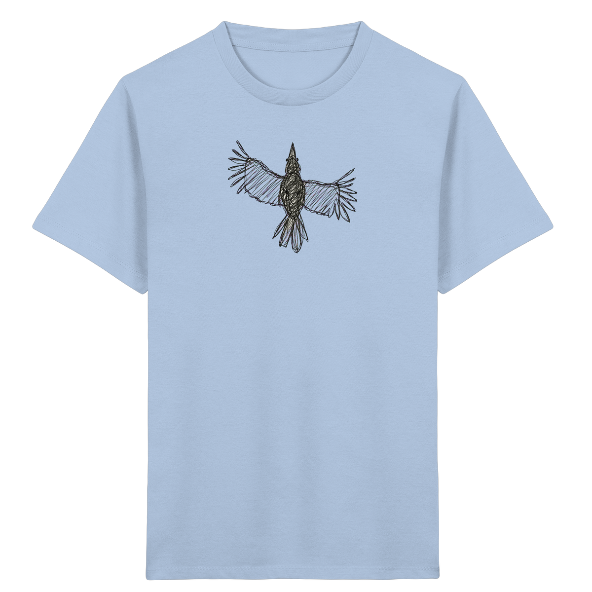 Rabe von oben gezeichnet - Kinder Bio T-Shirt