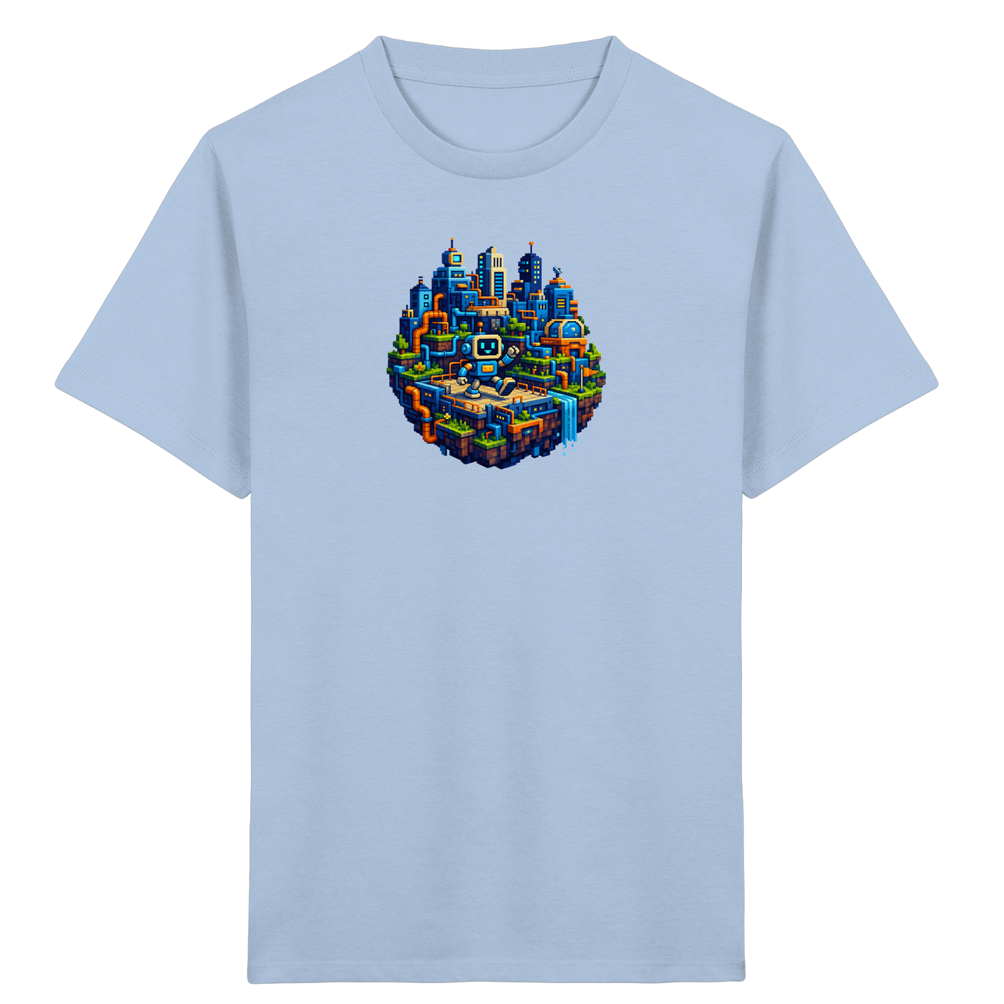 Pixel Roboter Insel Abenteuer T-Shirt - Kinder Bio T-Shirt