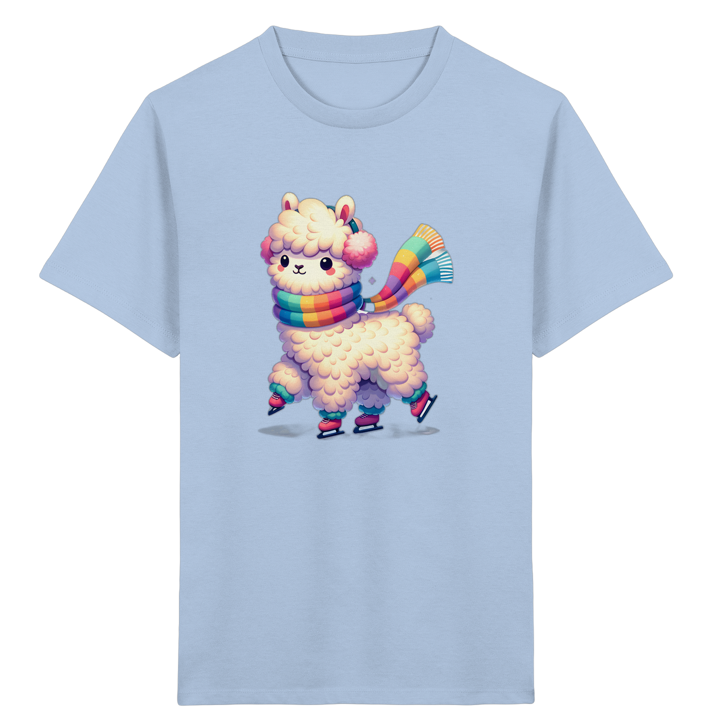Alpaka auf Schlittschuhen: Winter-Spaß-T-Shirt