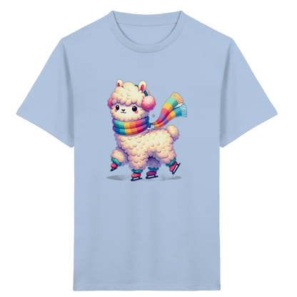 Alpaka auf Schlittschuhen – Kinder Bio-T-Shirt