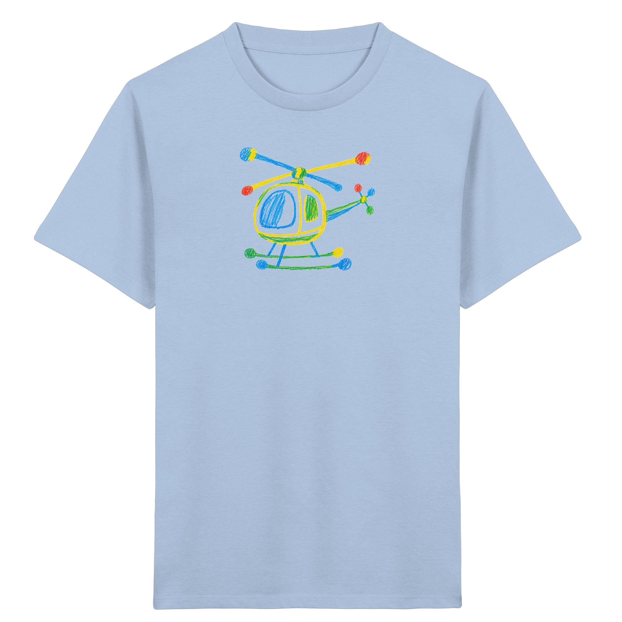 Kinder-T-Shirt mit buntem Farbpunkt-Hubschrauber