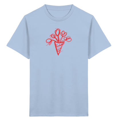 Korallrote Blumenschultüte Kinder T-Shirt - Kinder Bio T-Shirt