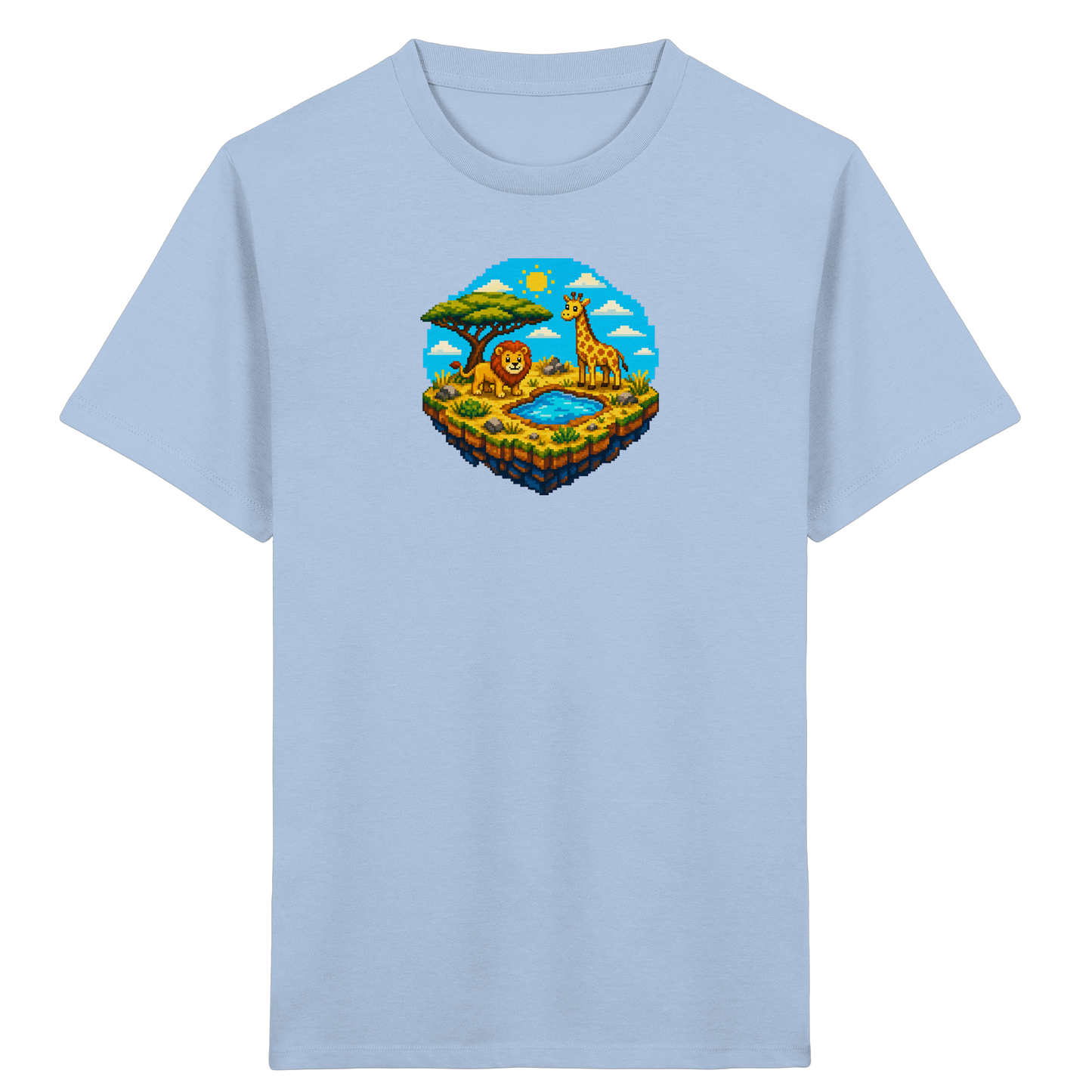 Verspieltes Pixel Safari T-Shirt Kinder - Kinder Bio T-Shirt