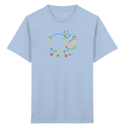 Buntes Farbpunkt Nilpferd Shirt - Kinder Bio T-Shirt