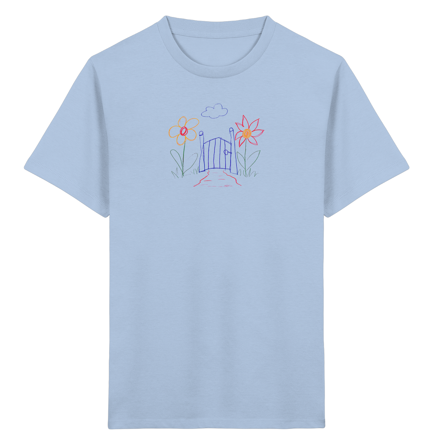 Verspieltes Kinder T-Shirt Garten Motiv - Kinder Bio T-Shirt
