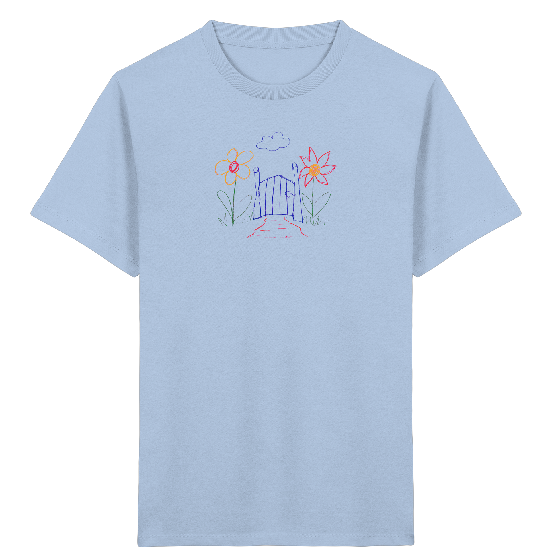 Verspieltes Kinder T-Shirt Garten Motiv - Kinder Bio T-Shirt