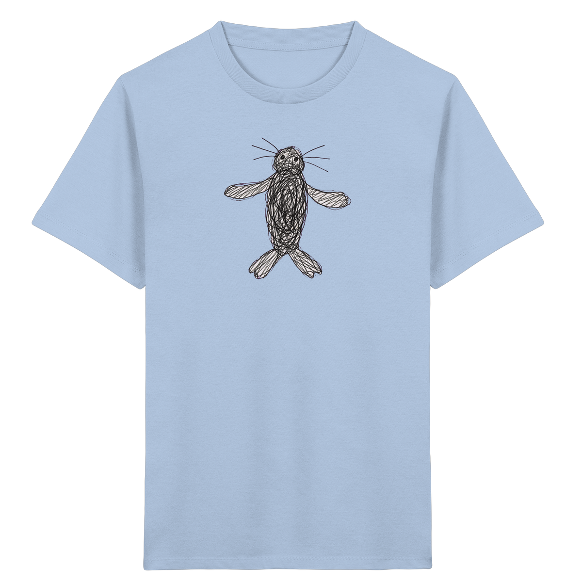 Robbe von oben gezeichnet - Kinder Bio T-Shirt