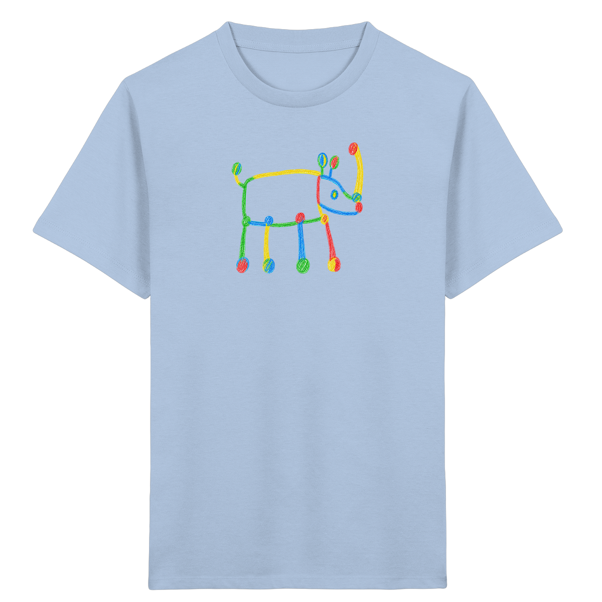 Buntes Farbpunkt Nashorn Shirt - Kinder Bio T-Shirt