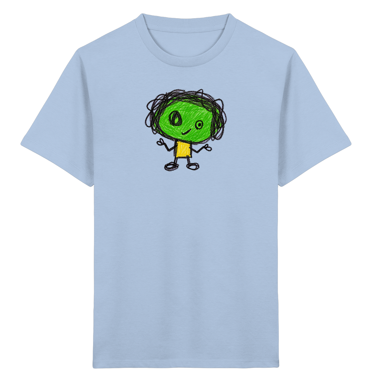 Kritzelkopf mit Zopfkranz - Kinder Bio T-Shirt
