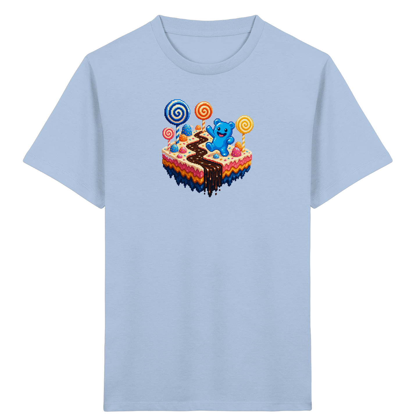 Pixel Gummibärchen auf süßer Insel - Kinder Bio T-Shirt