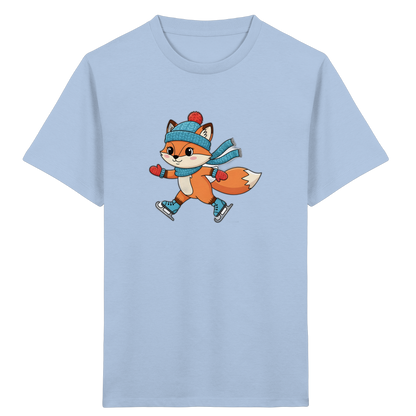 Fuchs auf Schlittschuhen – Kinder Bio-T-Shirt