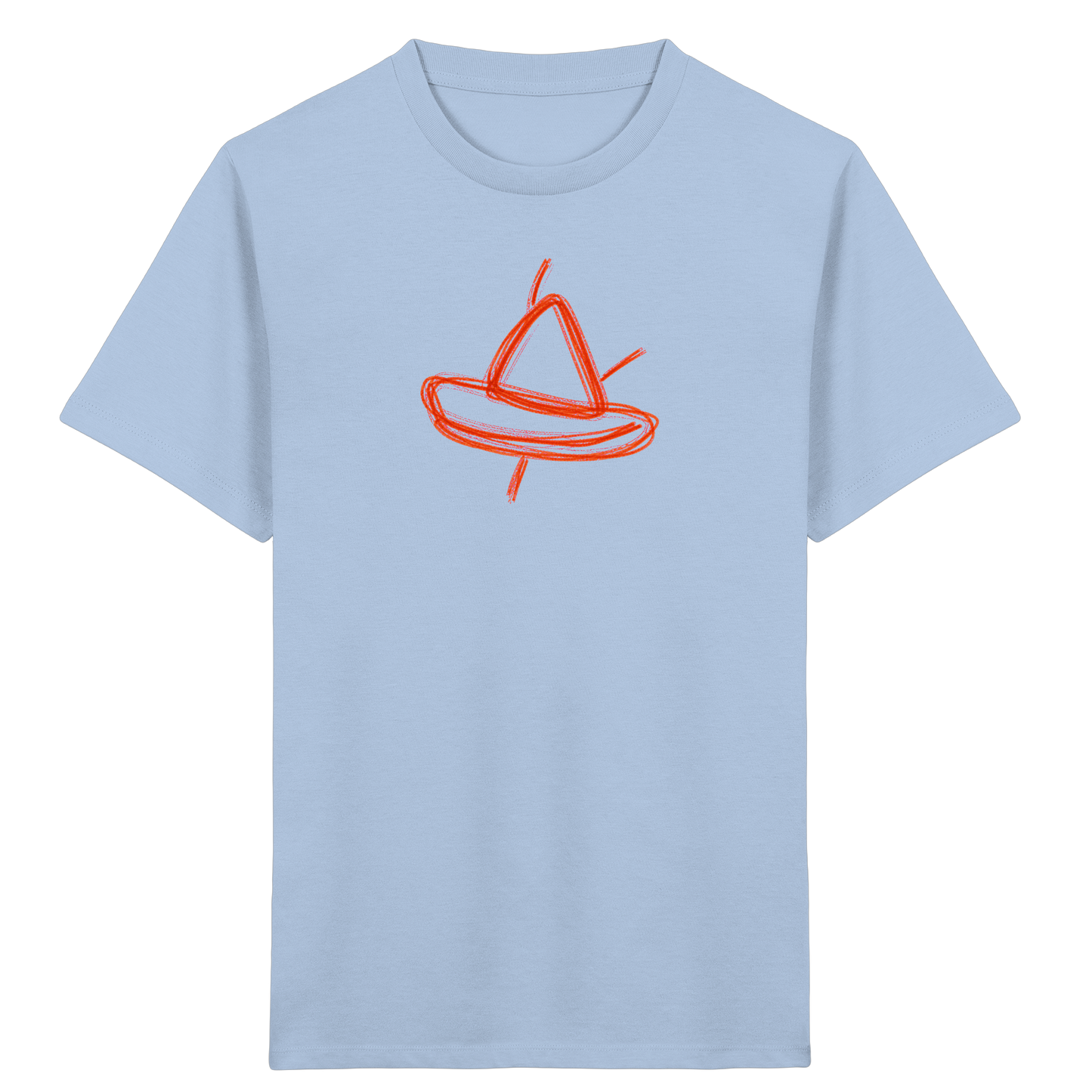 Orange Schleifenboot Kinderkritzel - Kinder Bio T-Shirt