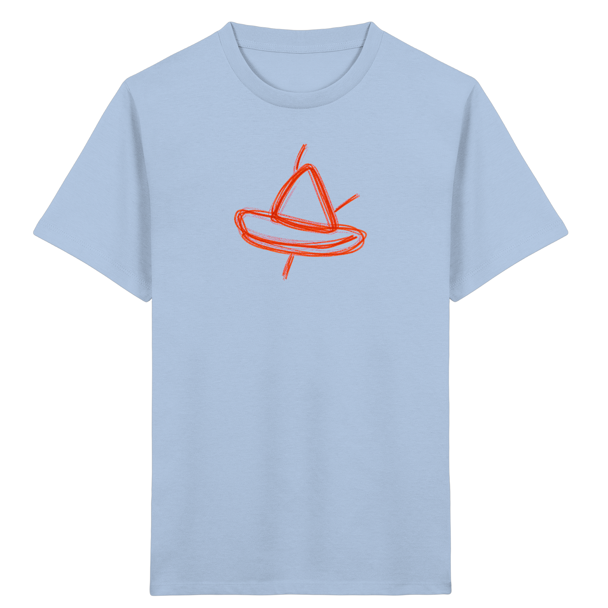 Orange Schleifenboot Kinderkritzel - Kinder Bio T-Shirt