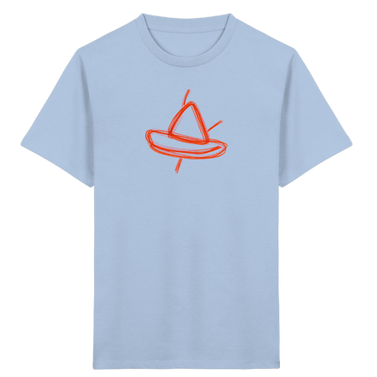 Orange Schleifenboot Kinderkritzel - Kinder Bio T-Shirt
