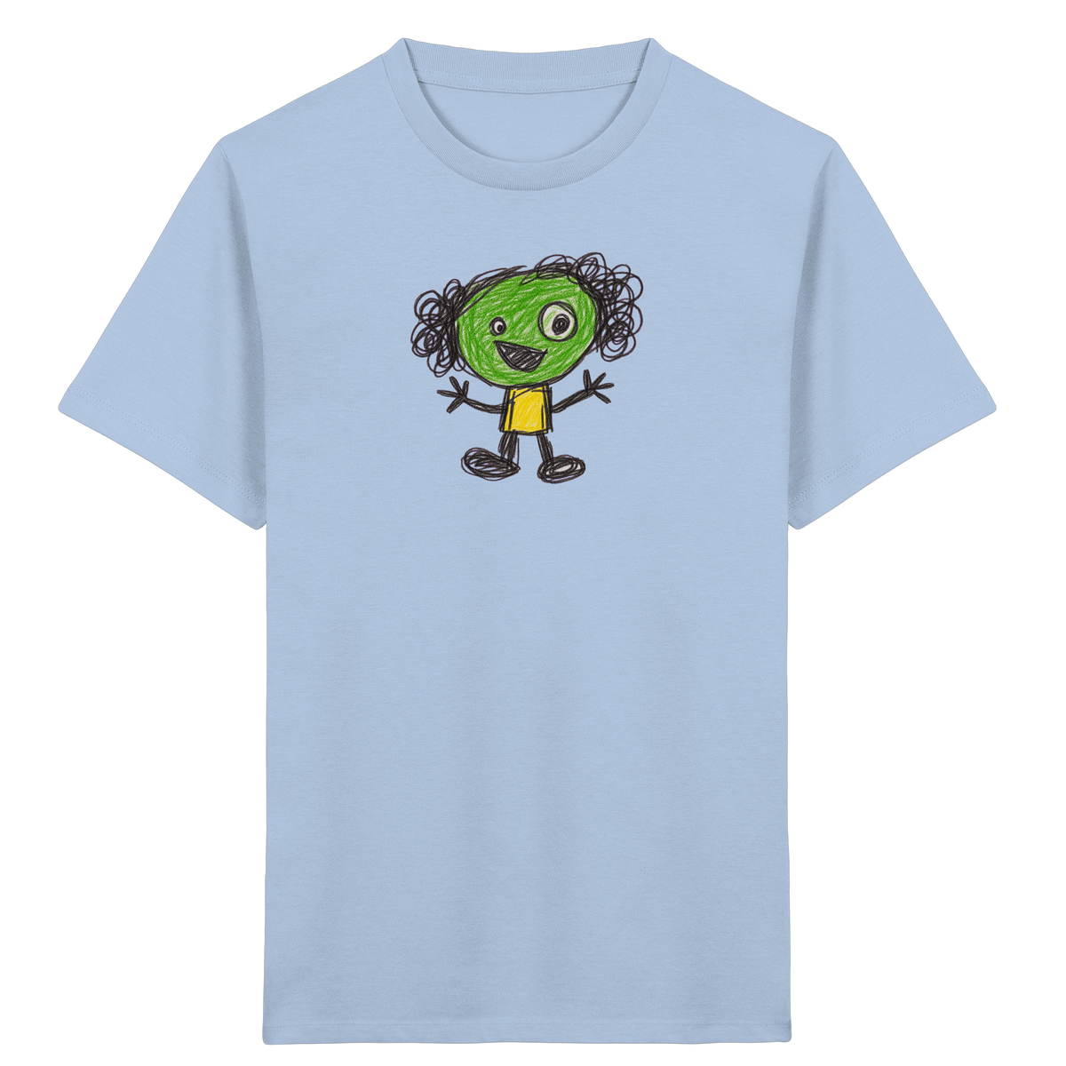 Kritzelkopf mit Ringellocken - Kinder Bio T-Shirt