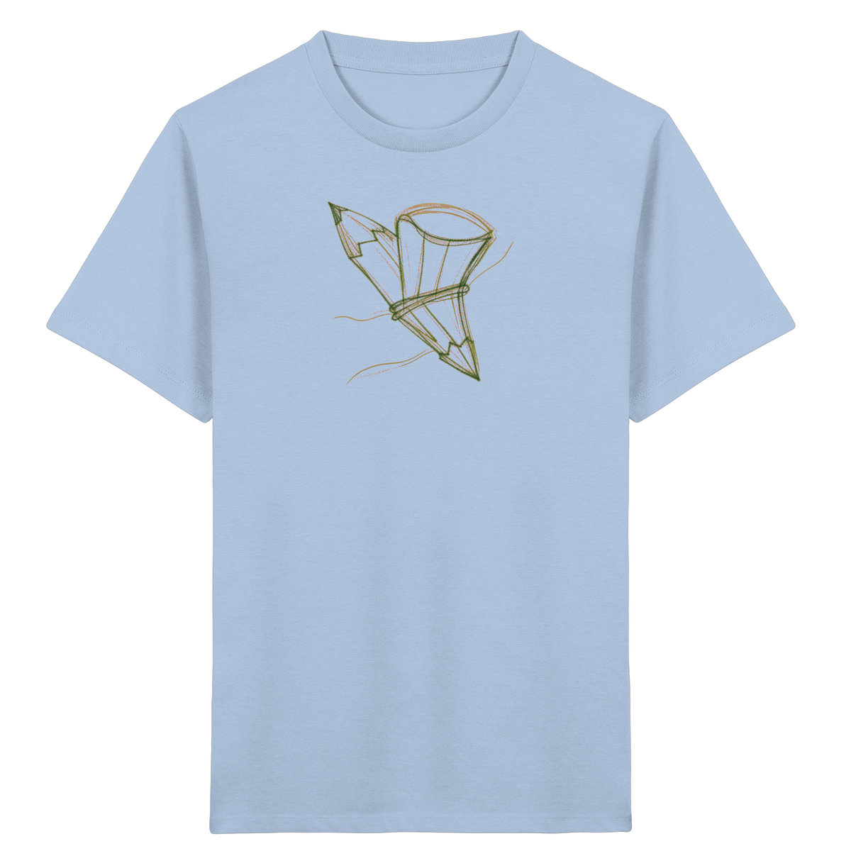 Waldgrüne Bleistift-Schultüte - Kinder Bio T-Shirt