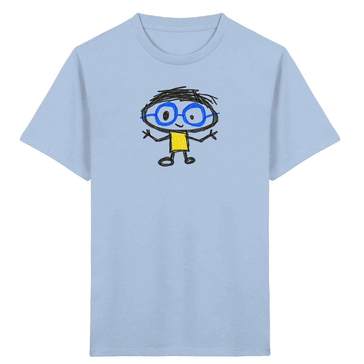 Kritzelkopf mit Riesenbrille - Kinder Bio T-Shirt