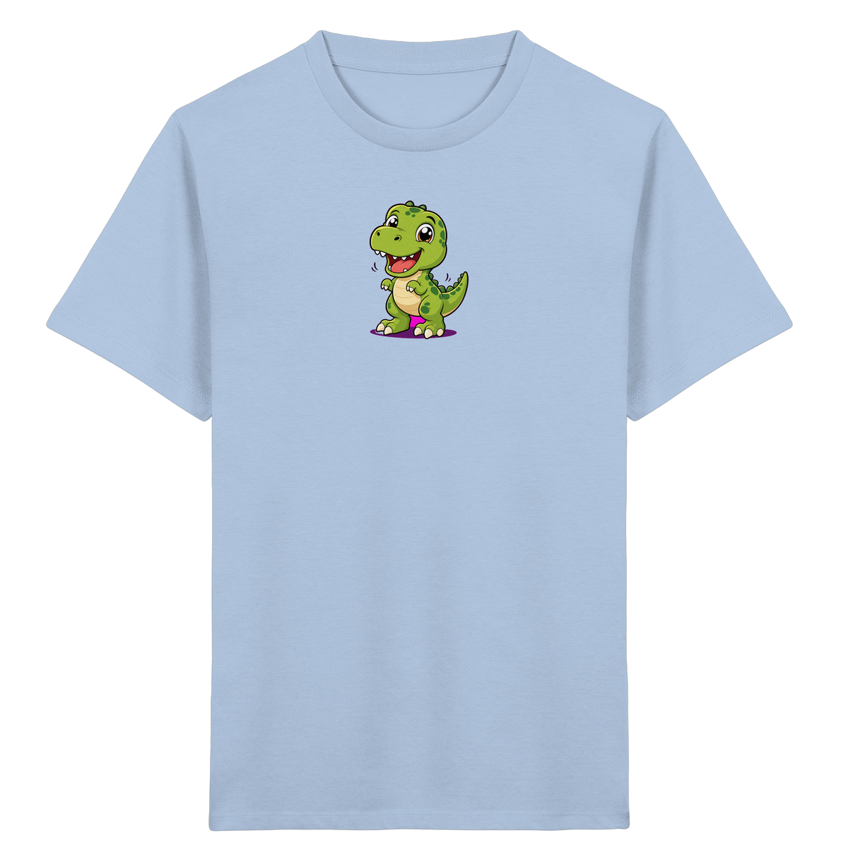 Fröhlicher Dino mit rosa Füßen Kinder T-Shirt - Kinder Bio T-Shirt
