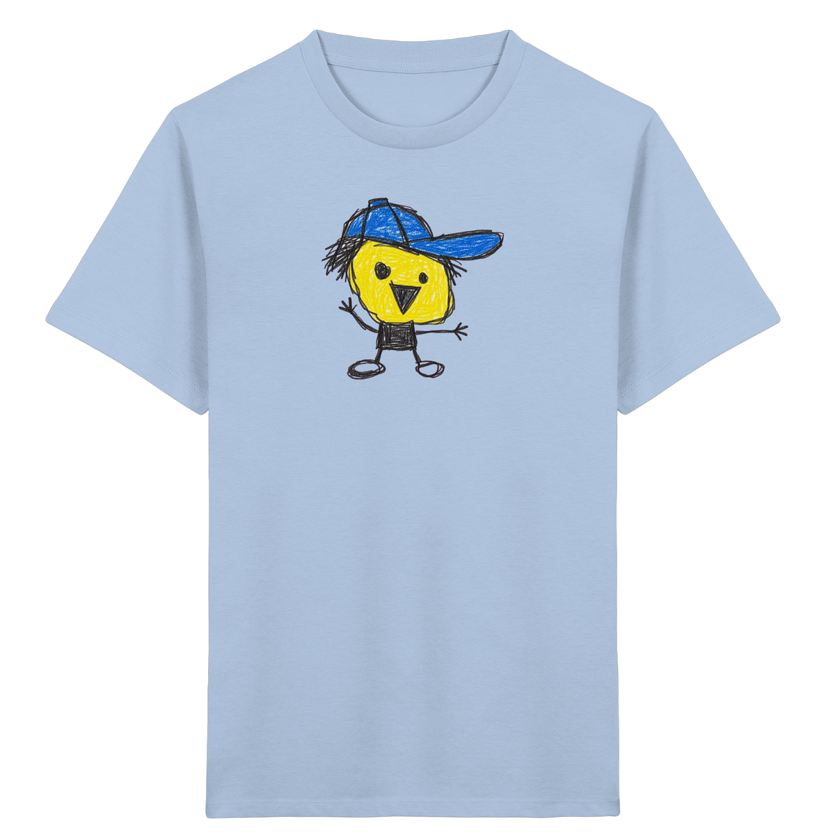 Kritzelkopf mit schiefer Mütze - Kinder Bio T-Shirt