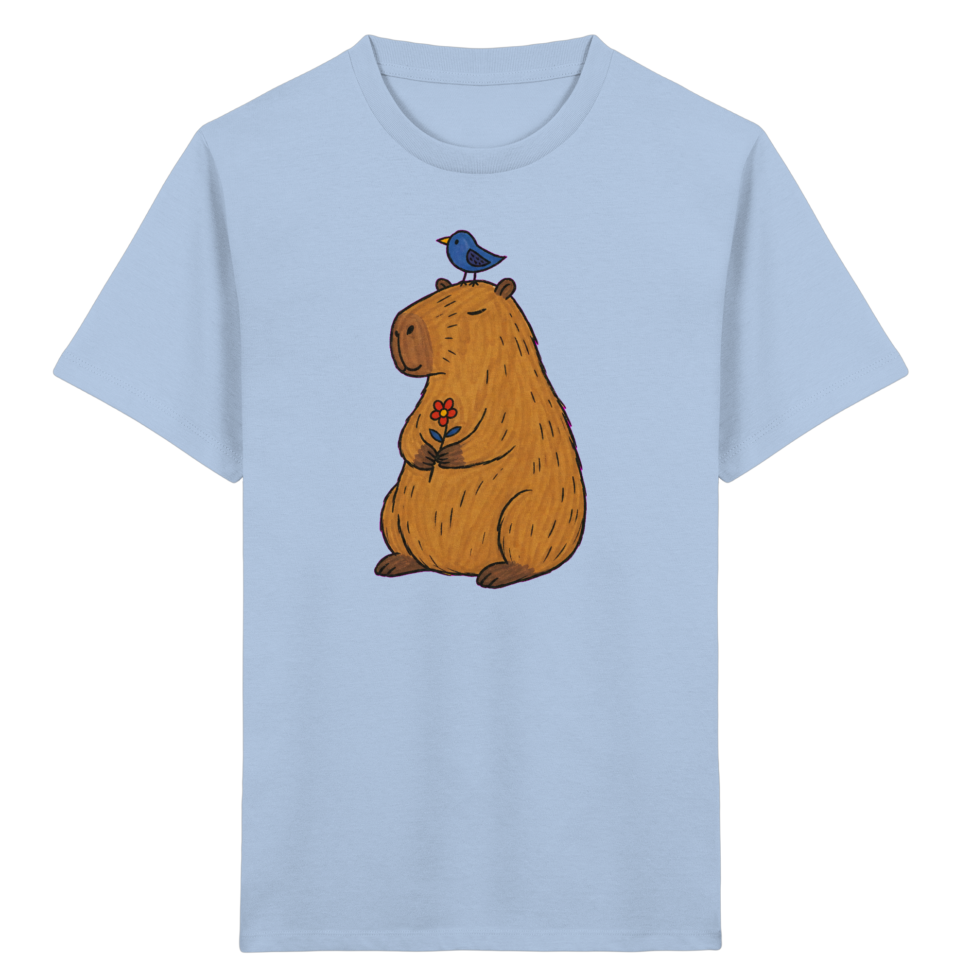 Capybara mit Vogel Kinder Bio T-Shirt