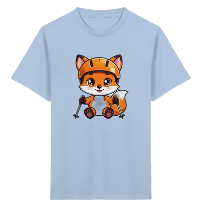 Fuchs auf Skiern – Kinder Bio-T-Shirt