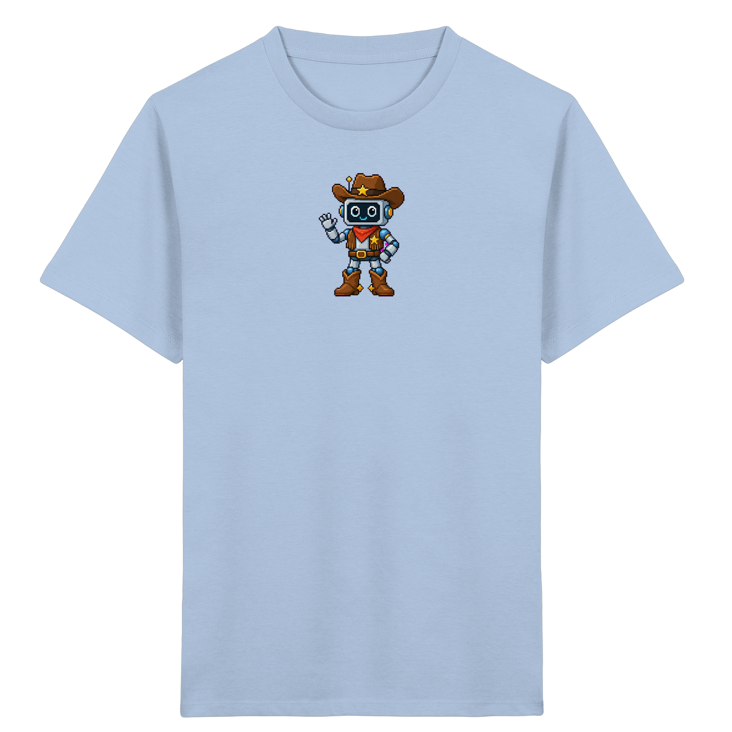 Pixel Roboter T-Shirt: Freundliches Lächeln - Kinder T-Shirt
