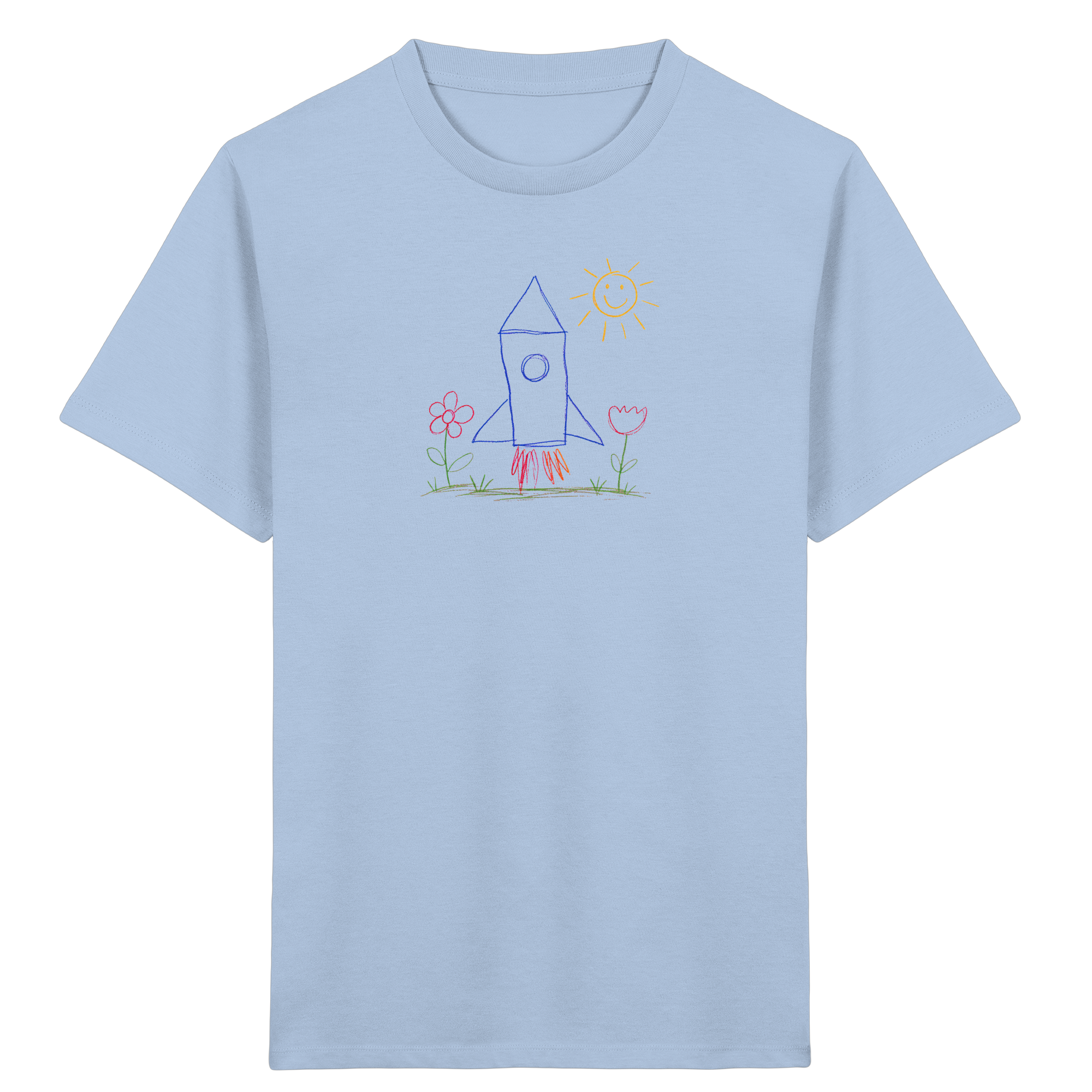 Kinder Bio T-Shirt mit Raketen Motiv