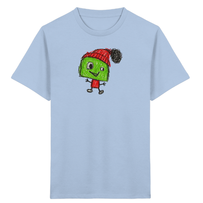 Kritzelkopf mit roter Bommelmütze - Kinder Bio T-Shirt