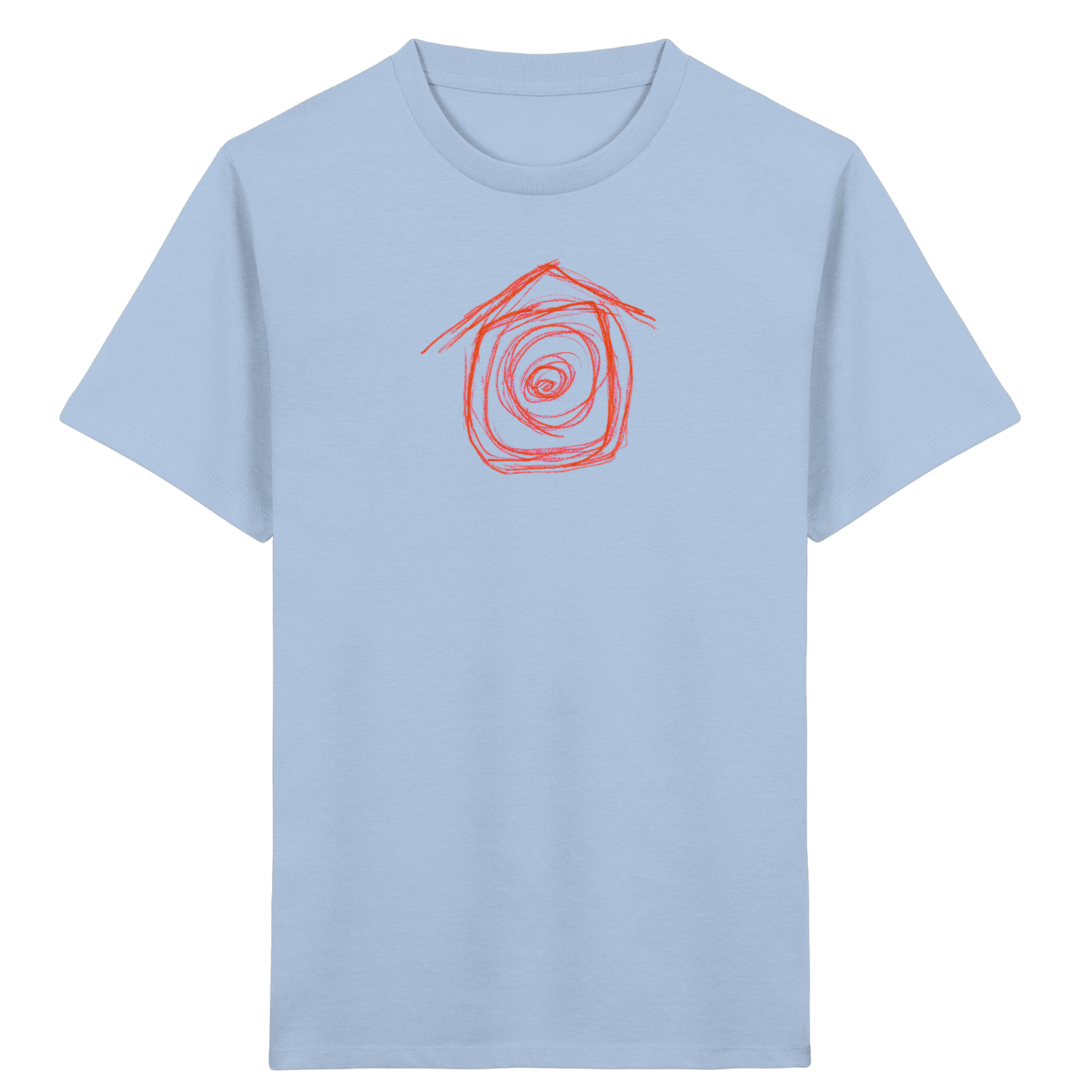 Mandarinenoranges Spiralenhaus Kinder T-Shirt - Kinder Bio T-Shirt
