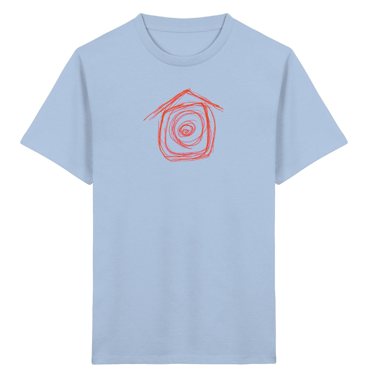 Mandarinenoranges Spiralenhaus Kinder T-Shirt - Kinder Bio T-Shirt