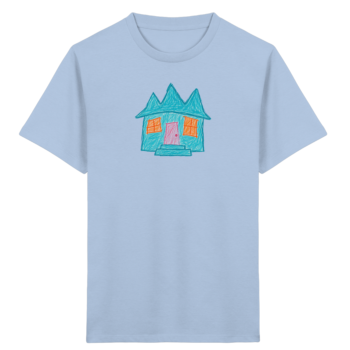 Türkises Zickzackhaus Kinder Shirt - Kinder Bio T-Shirt