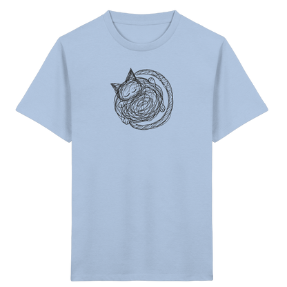 Schlafende Kritzel Katze - Kinder Bio T-Shirt