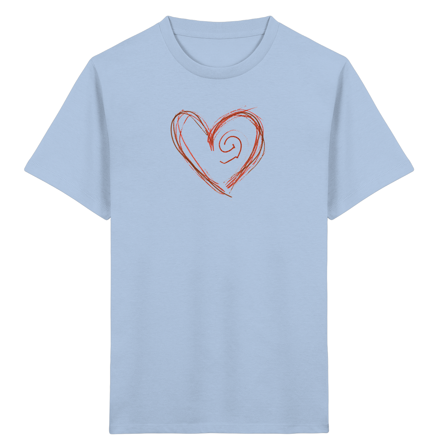 Zimtbraunes Krakelherz Kinder T-Shirt - Kinder Bio T-Shirt