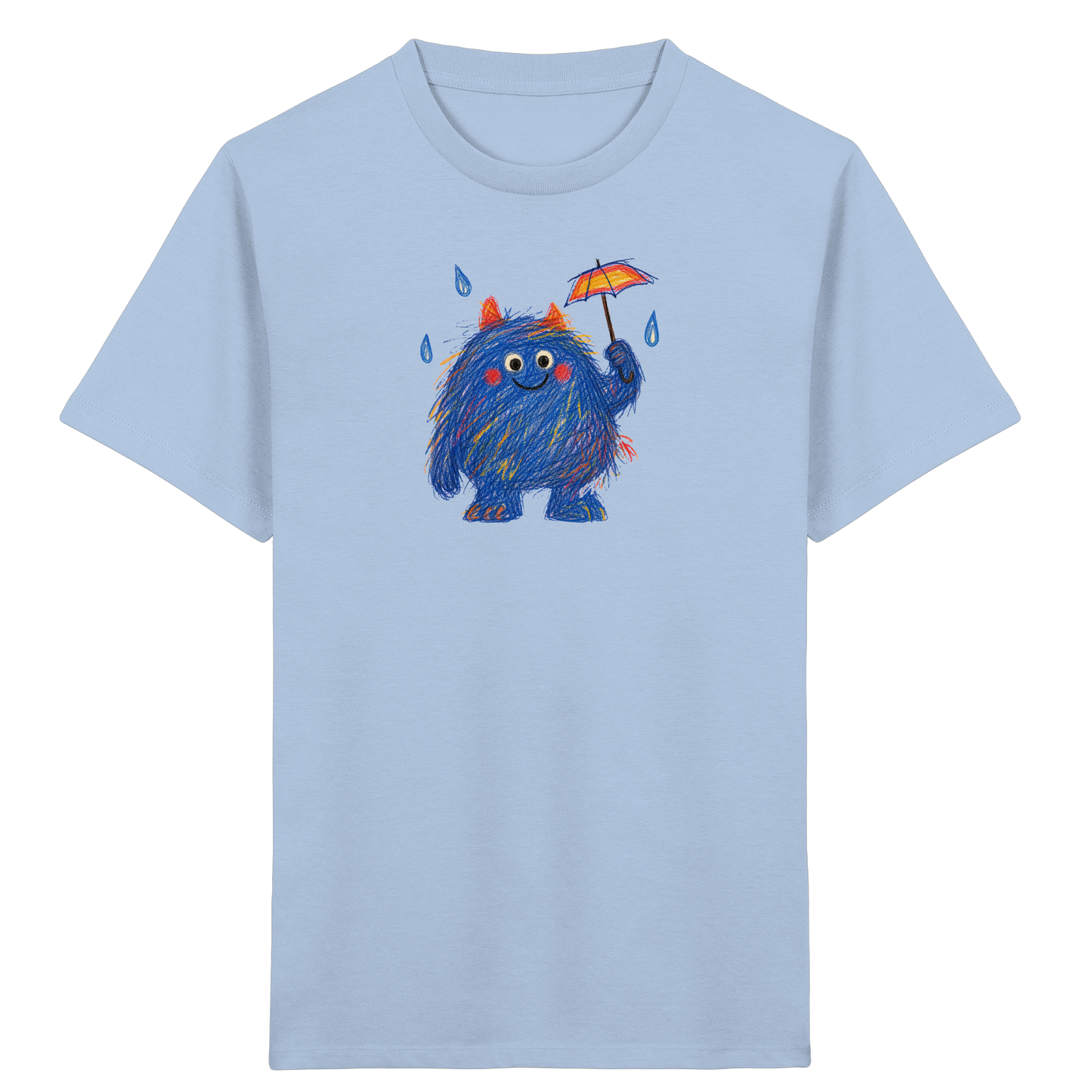Regenschirmzottel im Regen - Kinder Bio T-Shirt