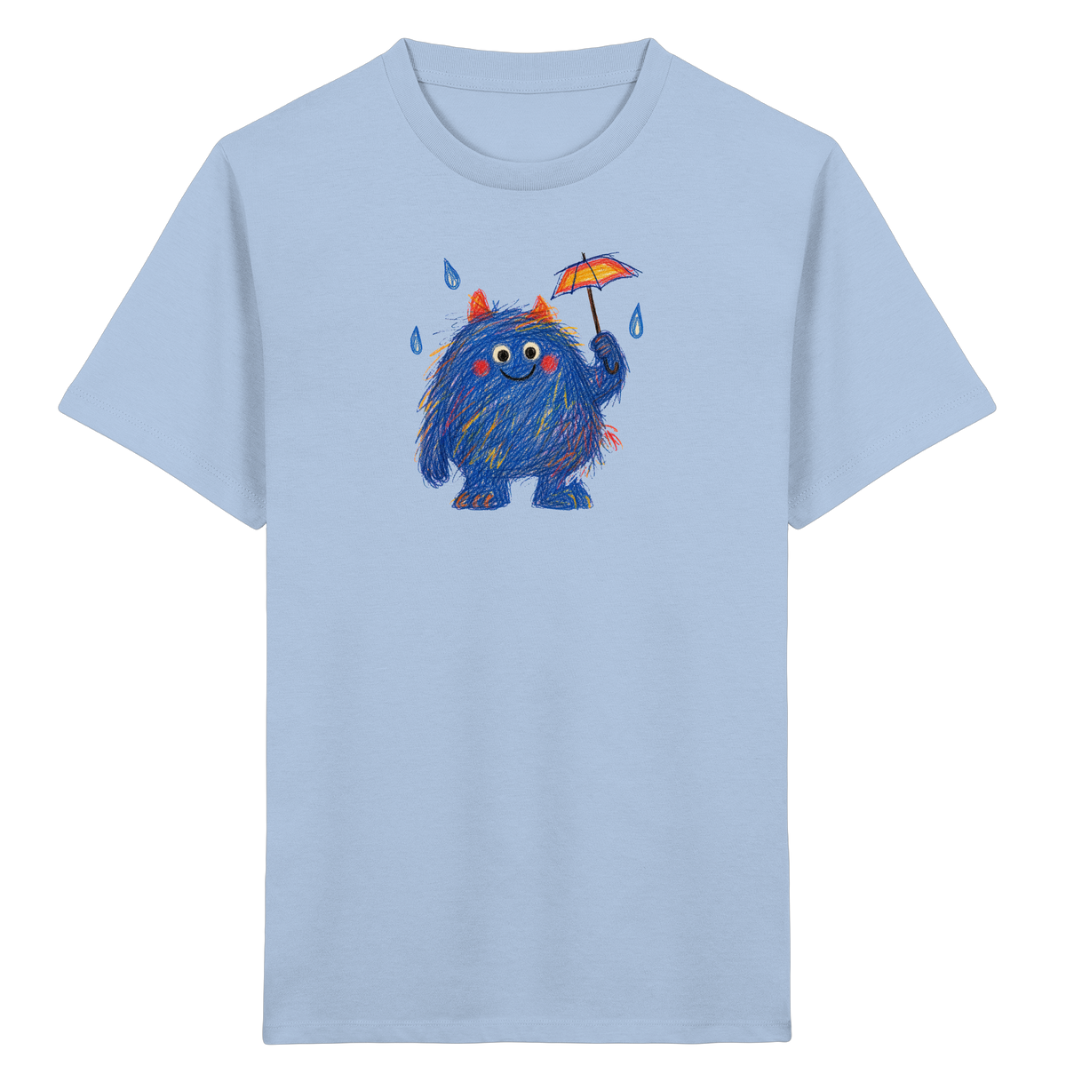 Regenschirmzottel im Regen - Kinder Bio T-Shirt