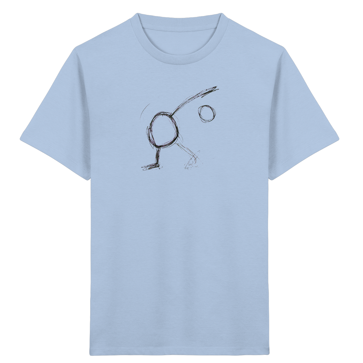 Schwarzer Linienmensch Kinder T-Shirt - Kinder Bio T-Shirt