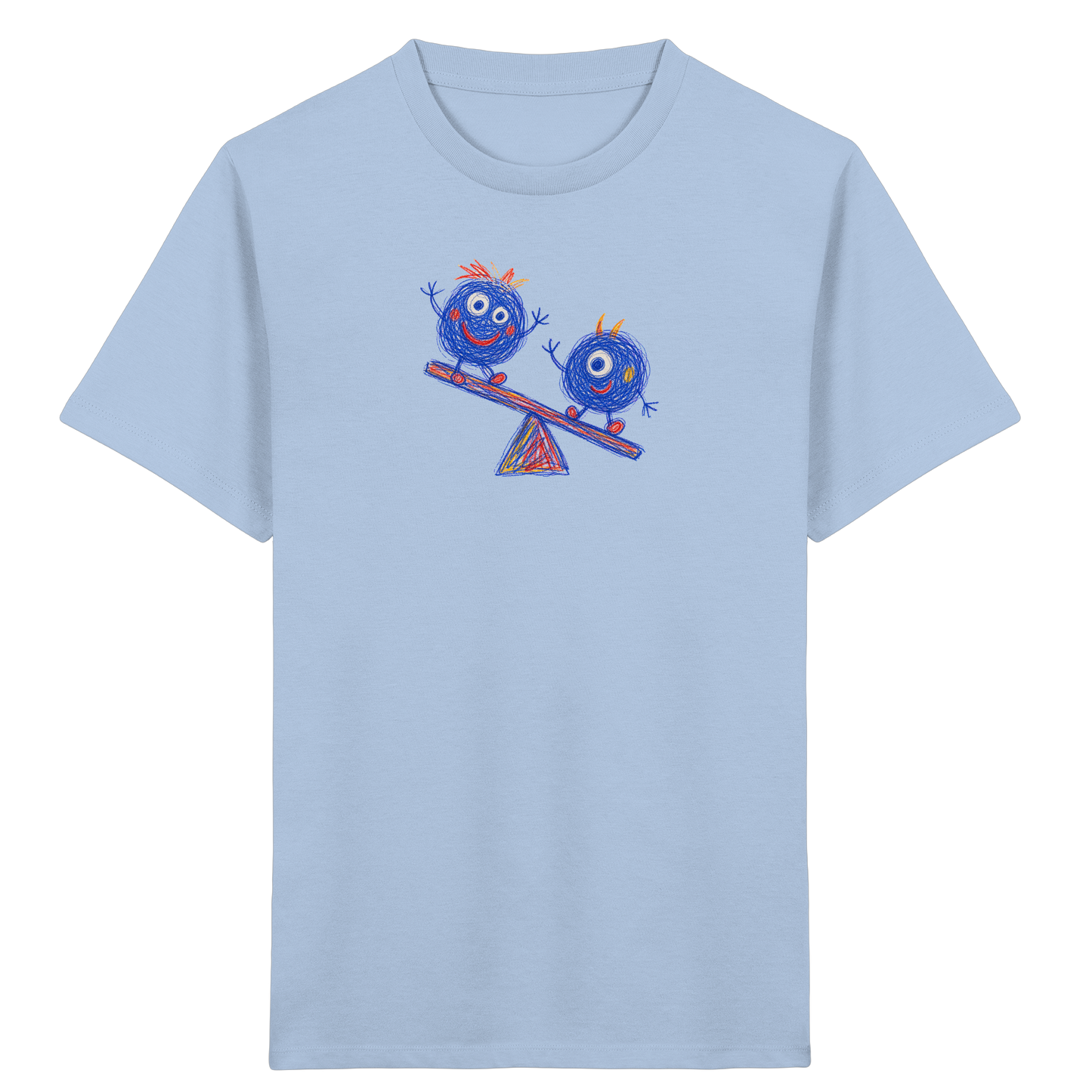 Wippenwuschel auf der Wippe - Kinder Bio T-Shirt