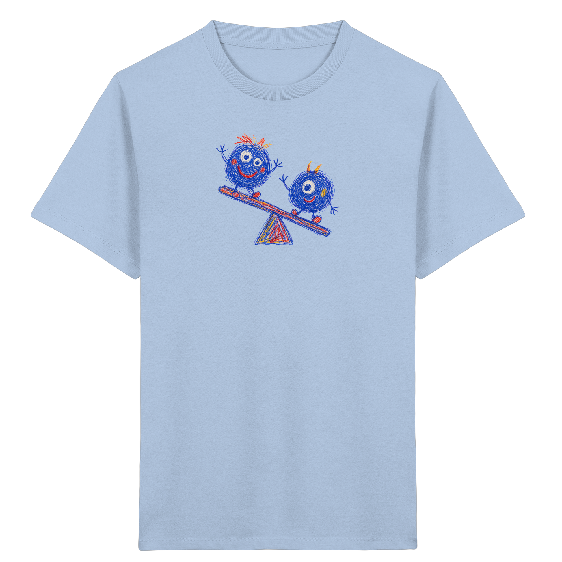 Wippenwuschel auf der Wippe - Kinder Bio T-Shirt