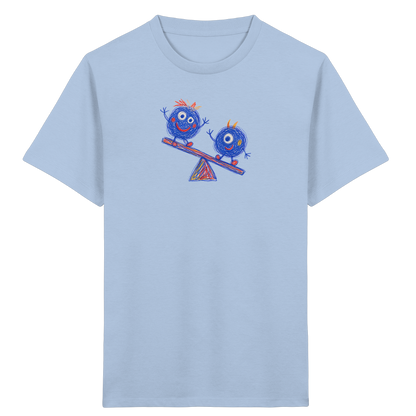 Wippenwuschel auf der Wippe - Kinder Bio T-Shirt