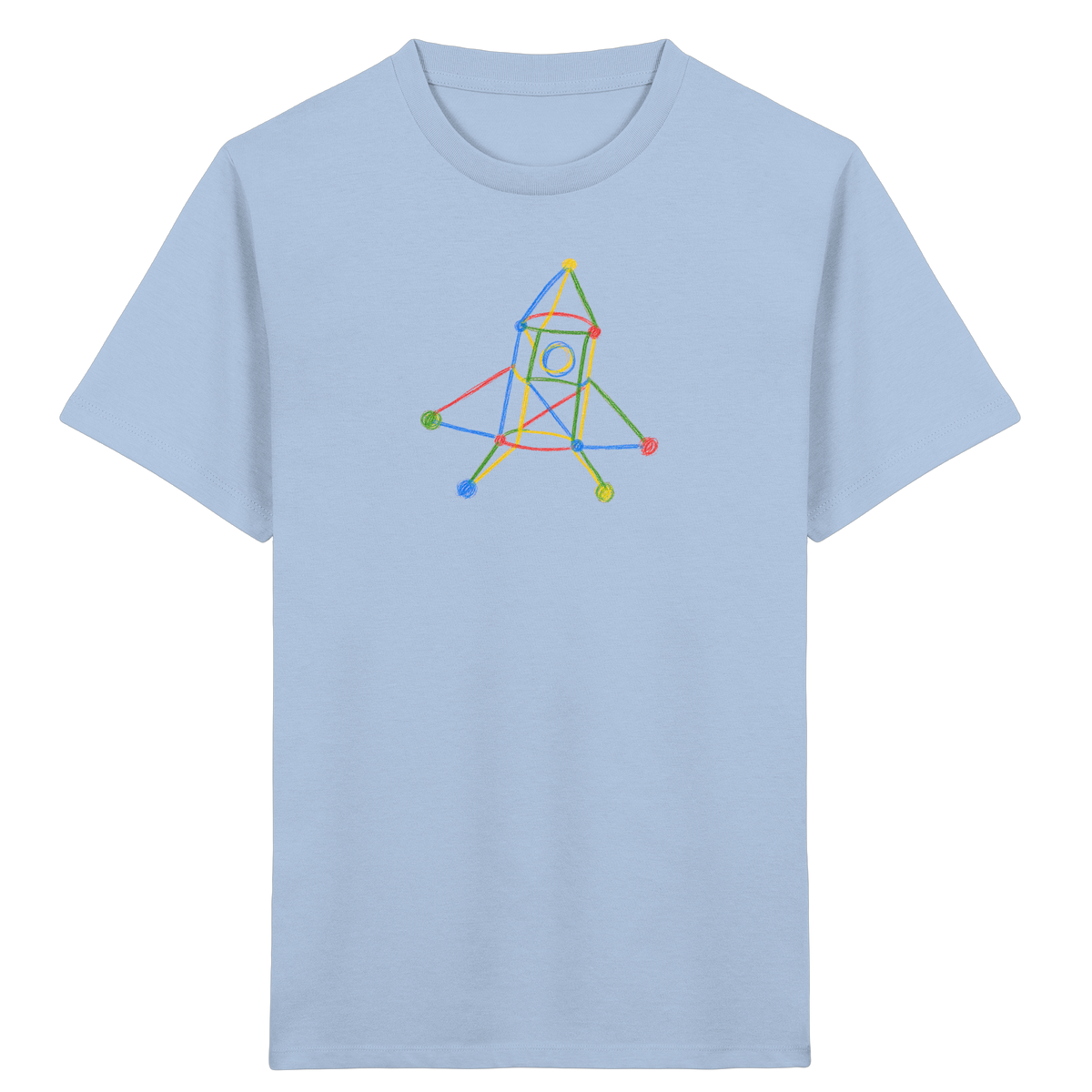 Bunte Rakete mit Farbpunkten - Kinder Bio T-Shirt