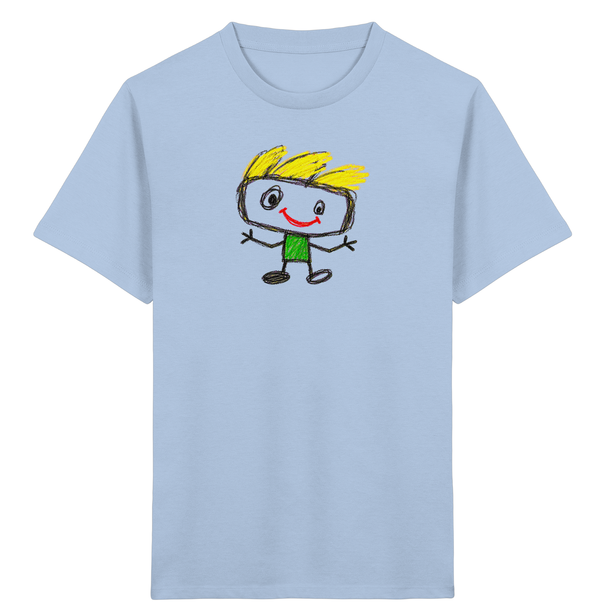Kritzelkopf mit Windhaar Kinder T-Shirt