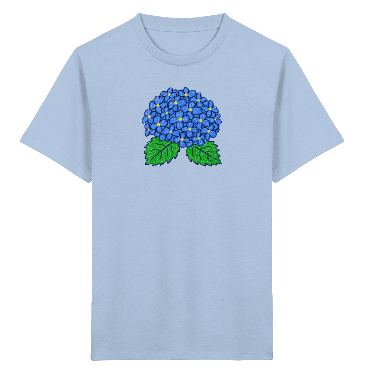 Kritzel Hortensie Kinder Shirt - Kinder Bio T-Shirt