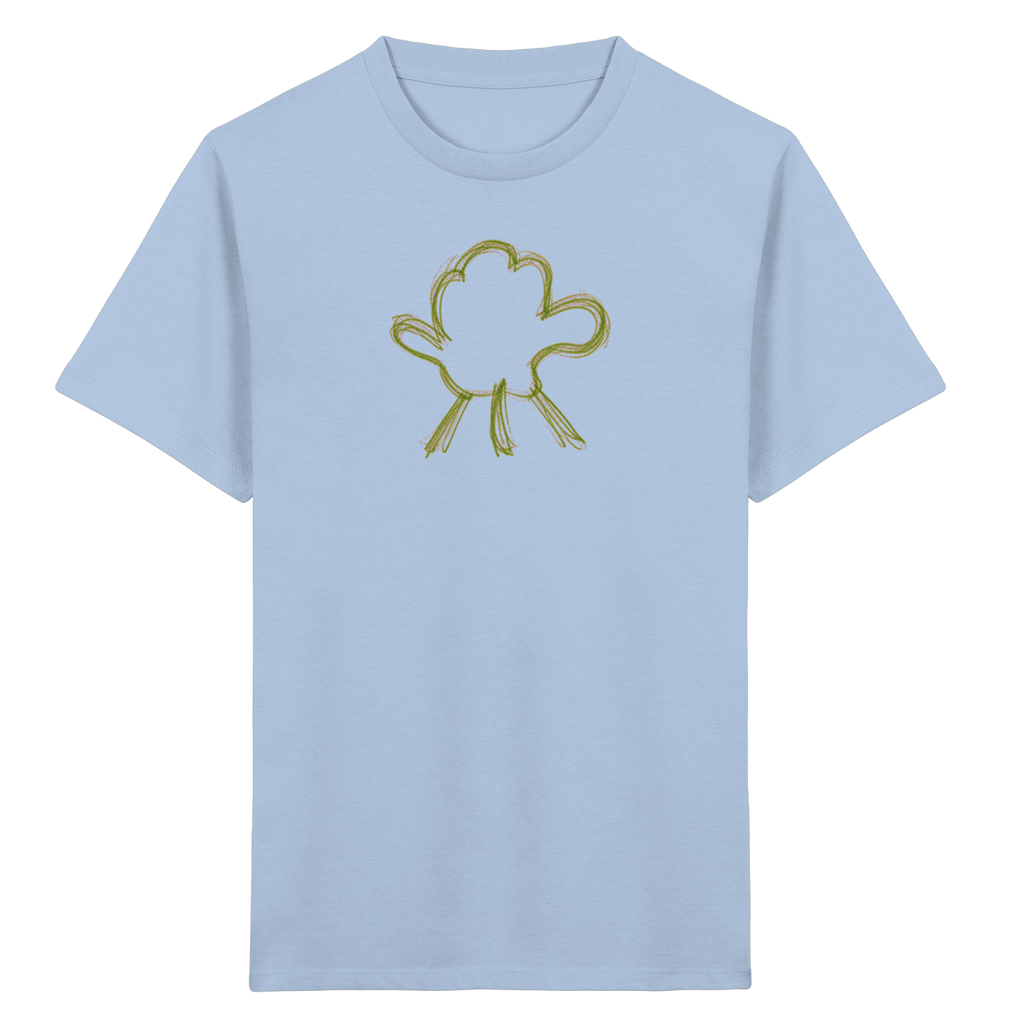 Olivgrüne Wolkenfigur Kinder Shirt - Kinder Bio T-Shirt