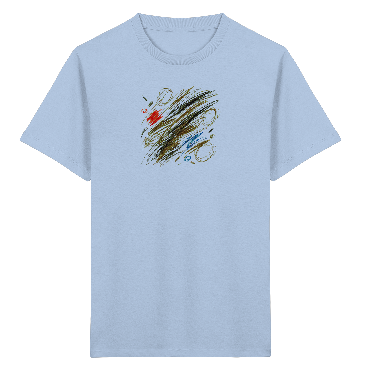 Künstlerisches T-Shirt mit Kritzelgrafik Design - Kinder Bio T-Shirt